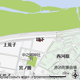 愛知県岡崎市中之郷町（堤下）周辺の地図