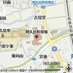 愛知県知多郡阿久比町周辺の地図