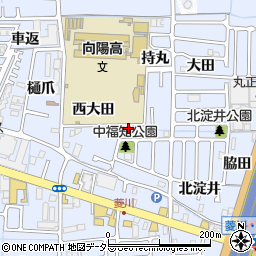 京都府向日市上植野町中福知12-3周辺の地図