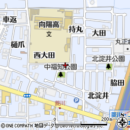 京都府向日市上植野町中福知12-2周辺の地図