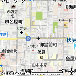 京都府京都市伏見区東大手町周辺の地図
