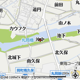 愛知県岡崎市岡町沖中周辺の地図