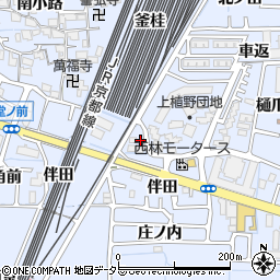 京都府向日市上植野町大門周辺の地図