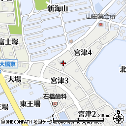 愛知県阿久比町（知多郡）宮津（下小廻間）周辺の地図