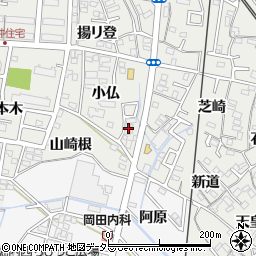 愛知県安城市古井町小仏3周辺の地図