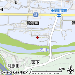 愛知県岡崎市小美町殿街道80周辺の地図