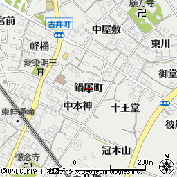 愛知県安城市古井町鍋屋町周辺の地図