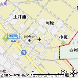 愛知県安城市河野町藤野郷周辺の地図