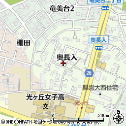 愛知県岡崎市大西町奥長入周辺の地図