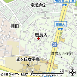 愛知県岡崎市大西町（奥長入）周辺の地図