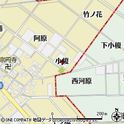 愛知県安城市河野町小榎周辺の地図