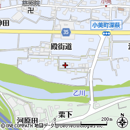 愛知県岡崎市小美町殿街道97周辺の地図