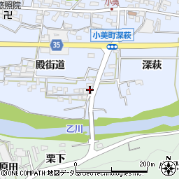 愛知県岡崎市小美町殿街道106周辺の地図