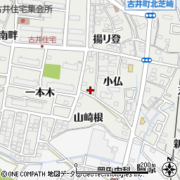 愛知県安城市古井町小仏26周辺の地図