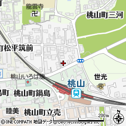 京都府京都市伏見区桃山筑前台町33周辺の地図