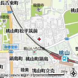 京都府京都市伏見区桃山筑前台町25-4周辺の地図