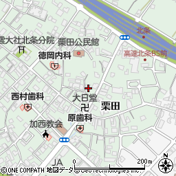 兵庫県加西市北条町栗田114周辺の地図