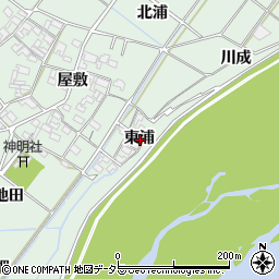 愛知県岡崎市下佐々木町東浦周辺の地図
