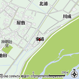 愛知県岡崎市下佐々木町（東浦）周辺の地図