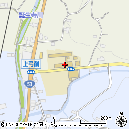 岡山県立誕生寺支援学校　弓削校舎周辺の地図