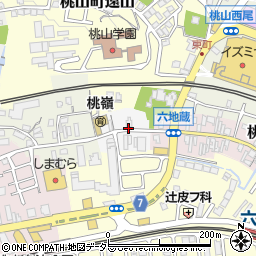 京都府京都市伏見区桃山町西町周辺の地図