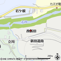 愛知県岡崎市生平町西新田周辺の地図