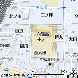 京都府向日市上植野町西大田周辺の地図