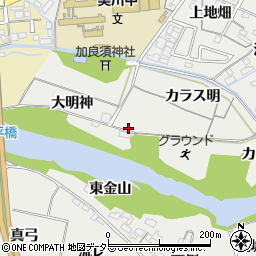 愛知県岡崎市丸山町カラス明周辺の地図