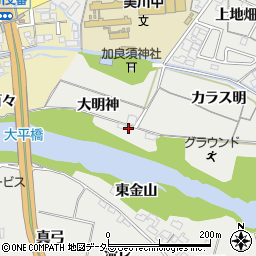 愛知県岡崎市丸山町大明神周辺の地図