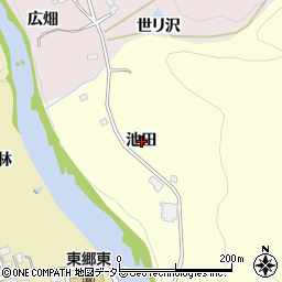 愛知県新城市長篠池田周辺の地図