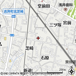 愛知県安城市古井町三ツ塚38-8周辺の地図