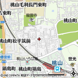 京都府京都市伏見区桃山筑前台町周辺の地図