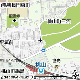 京都府京都市伏見区桃山筑前台町36-2周辺の地図