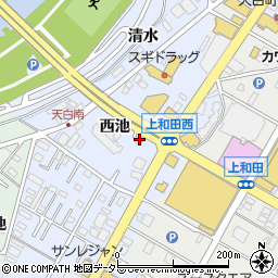 理容プラージュ岡崎上和田店周辺の地図