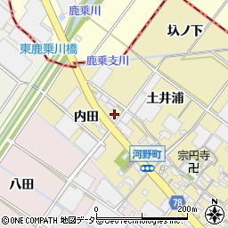 愛知県安城市河野町内田15周辺の地図