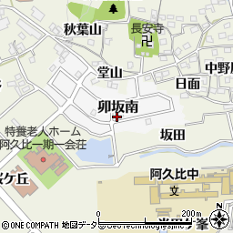 愛知県知多郡阿久比町卯坂南86周辺の地図