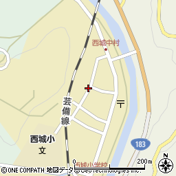 広島県庄原市西城町西城327周辺の地図