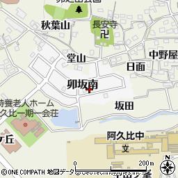 愛知県知多郡阿久比町卯坂南88周辺の地図