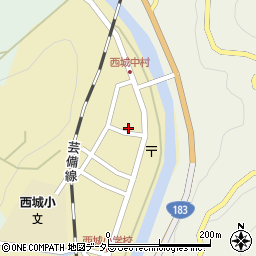広島県庄原市西城町西城182-1周辺の地図