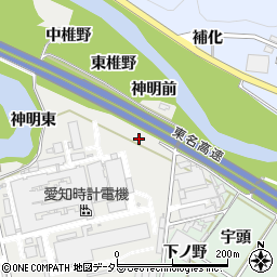 愛知県岡崎市岡町上野川周辺の地図