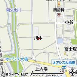 愛知県知多郡阿久比町卯坂川木周辺の地図