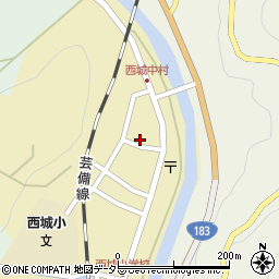 広島県庄原市西城町西城168周辺の地図