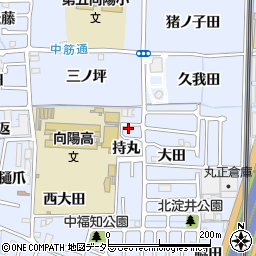 京都府向日市上植野町（持丸）周辺の地図