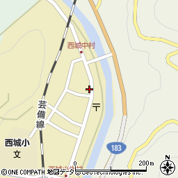 広島県庄原市西城町西城182周辺の地図