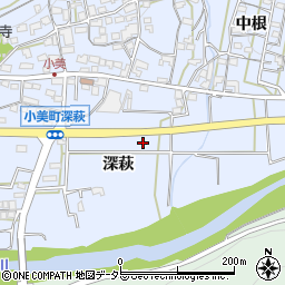 愛知県岡崎市小美町深萩周辺の地図