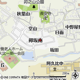 愛知県知多郡阿久比町卯坂南82周辺の地図