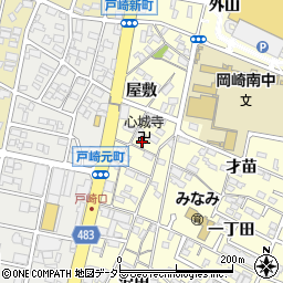 愛知県岡崎市戸崎町屋敷周辺の地図