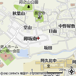 愛知県知多郡阿久比町卯坂南80周辺の地図
