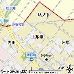 愛知県安城市河野町（土井浦）周辺の地図