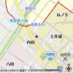 愛知県安城市河野町内田11周辺の地図